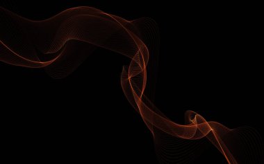 Parlayan soyut dalgalar ve soyut arkaplan ile koyu soyut arkaplan