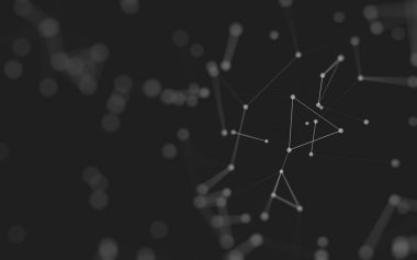 3d soyut arkaplan. Çokgen şekilli molekül teknolojisi, noktaları ve çizgileri birleştiriyor. Bağlantı yapısı. Büyük veri görselleştirmesi. 3d arkaplan. 