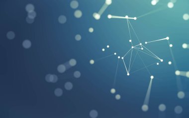 3d soyut arkaplan. Çokgen şekilli molekül teknolojisi, noktaları ve çizgileri birleştiriyor. Bağlantı yapısı. Büyük veri görselleştirmesi. 3d arkaplan.