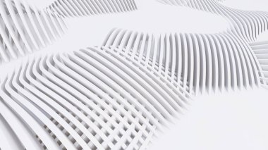 Soyut Eğri Şekiller. Beyaz Dairesel Arkaplan. Soyut arkaplan. 3d illüstrasyon