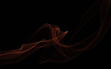 Parlayan soyut dalgalar ve soyut arkaplan ile koyu soyut arkaplan