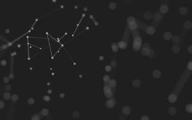 3d soyut arkaplan. Çokgen şekilli molekül teknolojisi, noktaları ve çizgileri birleştiriyor. Bağlantı yapısı. Büyük veri görselleştirmesi. 3d arkaplan. 