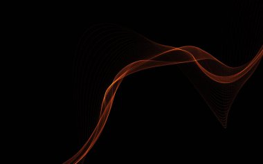 Parlayan soyut dalgalar ve soyut arkaplan ile koyu soyut arkaplan