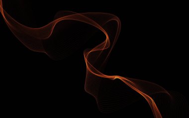 Parlayan soyut dalgalar ve soyut arkaplan ile koyu soyut arkaplan