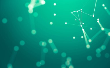 3d soyut arkaplan. Çokgen şekilli molekül teknolojisi, noktaları ve çizgileri birleştiriyor. Bağlantı yapısı. Büyük veri görselleştirmesi. 3d arkaplan.