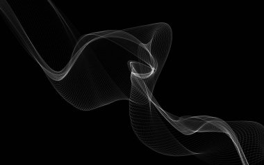 Parlayan soyut dalgalar ve soyut arkaplan ile koyu soyut arkaplan