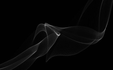 Parlayan soyut dalgalar ve soyut arkaplan ile koyu soyut arkaplan