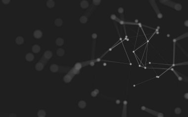 3d soyut arkaplan. Çokgen şekilli molekül teknolojisi, noktaları ve çizgileri birleştiriyor. Bağlantı yapısı. Büyük veri görselleştirmesi. 3d arkaplan. 