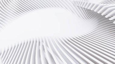 Soyut Eğri Şekiller. Beyaz Dairesel Arkaplan. Soyut arkaplan. 3d illüstrasyon