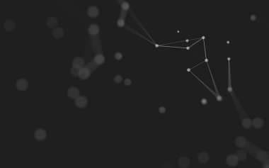 3d soyut arkaplan. Çokgen şekilli molekül teknolojisi, noktaları ve çizgileri birleştiriyor. Bağlantı yapısı. Büyük veri görselleştirmesi. 3d arkaplan. 