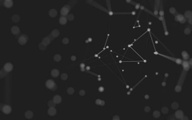 3d soyut arkaplan. Çokgen şekilli molekül teknolojisi, noktaları ve çizgileri birleştiriyor. Bağlantı yapısı. Büyük veri görselleştirmesi. 3d arkaplan. 