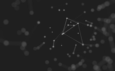 3d soyut arkaplan. Çokgen şekilli molekül teknolojisi, noktaları ve çizgileri birleştiriyor. Bağlantı yapısı. Büyük veri görselleştirmesi. 3d arkaplan. 