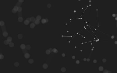 3d soyut arkaplan. Çokgen şekilli molekül teknolojisi, noktaları ve çizgileri birleştiriyor. Bağlantı yapısı. Büyük veri görselleştirmesi. 3d arkaplan. 