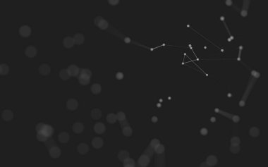 3d soyut arkaplan. Çokgen şekilli molekül teknolojisi, noktaları ve çizgileri birleştiriyor. Bağlantı yapısı. Büyük veri görselleştirmesi. 3d arkaplan. 