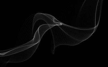 Parlayan soyut dalgalar ve soyut arkaplan ile koyu soyut arkaplan