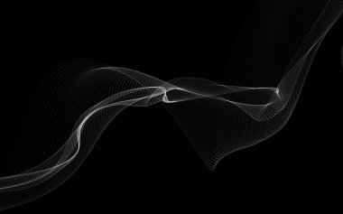 Parlayan soyut dalgalar ve soyut arkaplan ile koyu soyut arkaplan