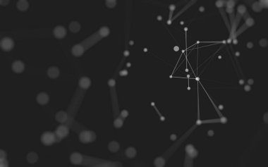 3d soyut arkaplan. Çokgen şekilli molekül teknolojisi, noktaları ve çizgileri birleştiriyor. Bağlantı yapısı. Büyük veri görselleştirmesi. 3d arkaplan. 