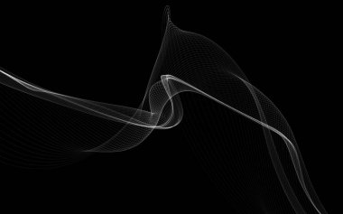 Parlayan soyut dalgalar ve soyut arkaplan ile koyu soyut arkaplan