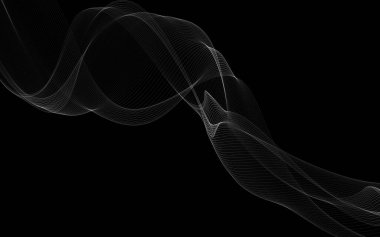 Parlayan soyut dalgalar ve soyut arkaplan ile koyu soyut arkaplan