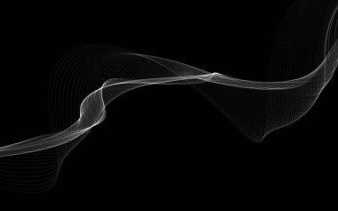 Parlayan soyut dalgalar ve soyut arkaplan ile koyu soyut arkaplan