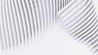 Soyut Eğri Şekiller. Beyaz Dairesel Arkaplan. Soyut arkaplan. 3d illüstrasyon