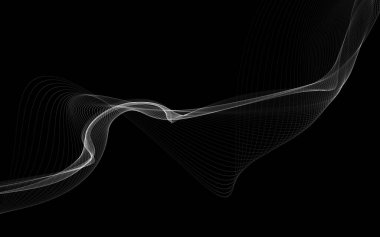 Parlayan soyut dalgalar ve soyut arkaplan ile koyu soyut arkaplan