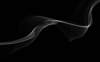 Parlayan soyut dalgalar ve soyut arkaplan ile koyu soyut arkaplan