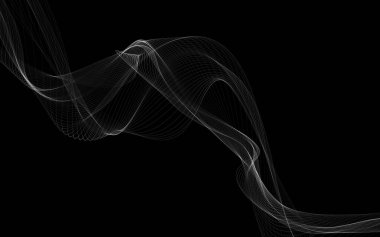 Parlayan soyut dalgalar ve soyut arkaplan ile koyu soyut arkaplan