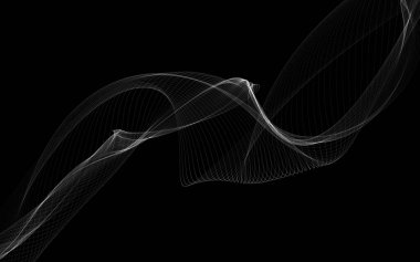 Parlayan soyut dalgalar ve soyut arkaplan ile koyu soyut arkaplan