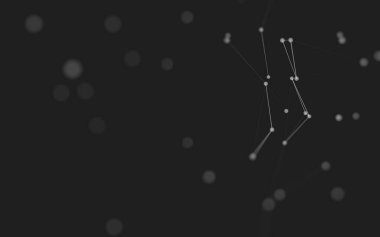 3d soyut arkaplan. Çokgen şekilli molekül teknolojisi, noktaları ve çizgileri birleştiriyor. Bağlantı yapısı. Büyük veri görselleştirmesi. 3d arkaplan. 