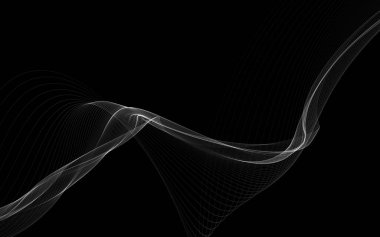 Parlayan soyut dalgalar ve soyut arkaplan ile koyu soyut arkaplan