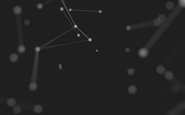 3d soyut arkaplan. Çokgen şekilli molekül teknolojisi, noktaları ve çizgileri birleştiriyor. Bağlantı yapısı. Büyük veri görselleştirmesi. 3d arkaplan. 