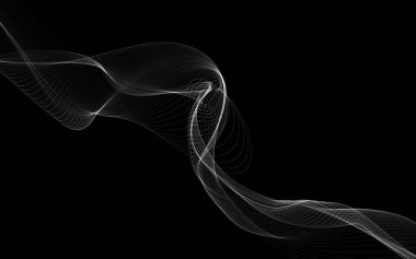 Parlayan soyut dalgalar ve soyut arkaplan ile koyu soyut arkaplan