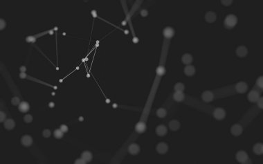 3d soyut arkaplan. Çokgen şekilli molekül teknolojisi, noktaları ve çizgileri birleştiriyor. Bağlantı yapısı. Büyük veri görselleştirmesi. 3d arkaplan. 