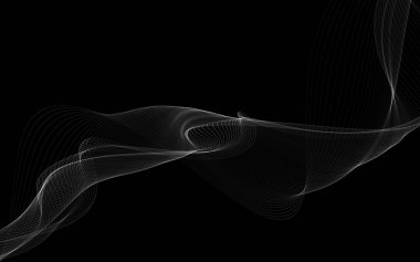 Parlayan soyut dalgalar ve soyut arkaplan ile koyu soyut arkaplan