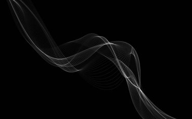 Parlayan soyut dalgalar ve soyut arkaplan ile koyu soyut arkaplan