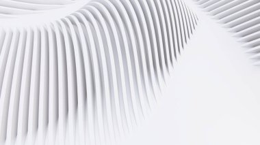 Soyut Eğri Şekiller. Beyaz Dairesel Arkaplan. Soyut arkaplan. 3d illüstrasyon