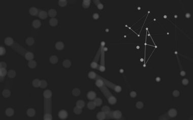 3d soyut arkaplan. Çokgen şekilli molekül teknolojisi, noktaları ve çizgileri birleştiriyor. Bağlantı yapısı. Büyük veri görselleştirmesi. 3d arkaplan. 