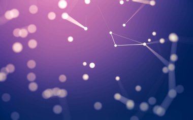 3d soyut arkaplan. Çokgen şekilli molekül teknolojisi, noktaları ve çizgileri birleştiriyor. Bağlantı yapısı. Büyük veri görselleştirmesi. 3d arkaplan.