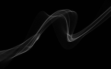 Parlayan soyut dalgalar ve soyut arkaplan ile koyu soyut arkaplan