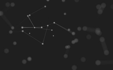 3d soyut arkaplan. Çokgen şekilli molekül teknolojisi, noktaları ve çizgileri birleştiriyor. Bağlantı yapısı. Büyük veri görselleştirmesi. 3d arkaplan. 