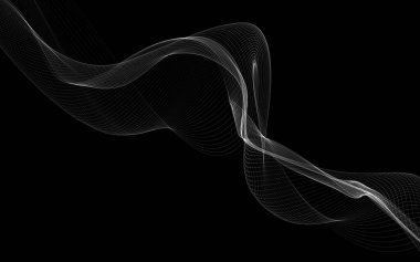 Parlayan soyut dalgalar ve soyut arkaplan ile koyu soyut arkaplan