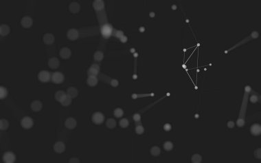 3d soyut arkaplan. Çokgen şekilli molekül teknolojisi, noktaları ve çizgileri birleştiriyor. Bağlantı yapısı. Büyük veri görselleştirmesi. 3d arkaplan. 