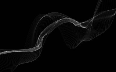 Parlayan soyut dalgalar ve soyut arkaplan ile koyu soyut arkaplan