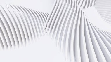 Soyut Eğri Şekiller. Beyaz Dairesel Arkaplan. Soyut arkaplan. 3d illüstrasyon