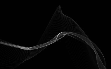 Parlayan soyut dalgalar ve soyut arkaplan ile koyu soyut arkaplan