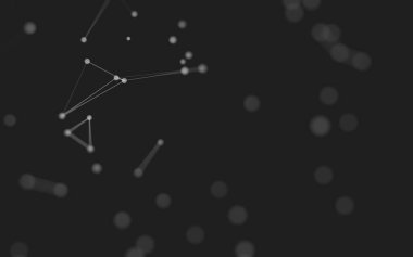 3d soyut arkaplan. Çokgen şekilli molekül teknolojisi, noktaları ve çizgileri birleştiriyor. Bağlantı yapısı. Büyük veri görselleştirmesi. 3d arkaplan. 