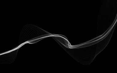 Parlayan soyut dalgalar ve soyut arkaplan ile koyu soyut arkaplan