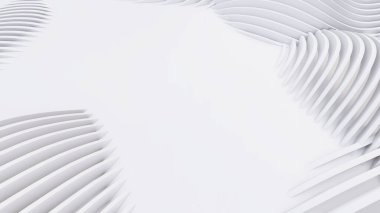 Soyut Eğri Şekiller. Beyaz Dairesel Arkaplan. Soyut arkaplan. 3d illüstrasyon