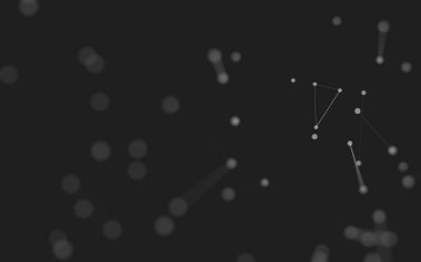 3d soyut arkaplan. Çokgen şekilli molekül teknolojisi, noktaları ve çizgileri birleştiriyor. Bağlantı yapısı. Büyük veri görselleştirmesi. 3d arkaplan. 